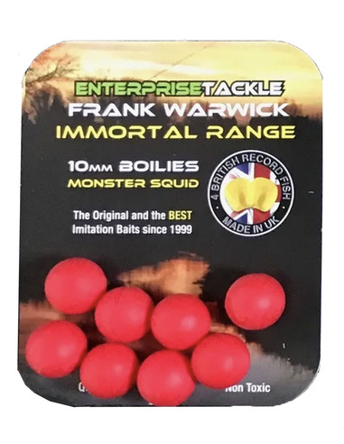 Enterprise Tackle The Inmortal Range Boilie Rojo Sabor Calamar Gigante 10mm