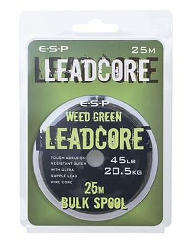 ESP Leadcore Bulk Spool Weedy Green 45lb/20,5kg /25m