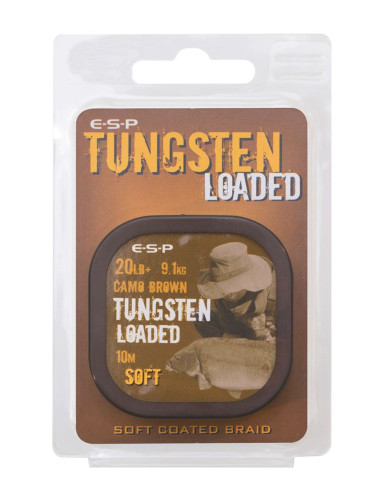 ESP Tungsten Loaded Coated Braid Soft 20lb 9.1kg Camo Brown