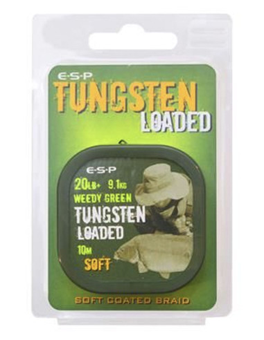 ESP Tungsten Loaded Coated Braid Soft 20lb 9.1kg  Weedy Green