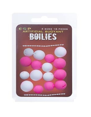 ESP Artificial Boilies Buoyant (White / Pink)