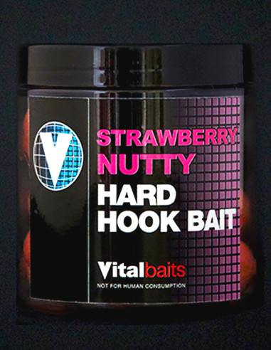 Vitalbaits Hard Hook Bait Strawberry Nutty 14mm 100gr