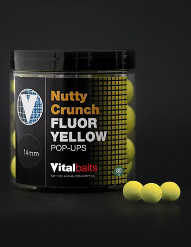 Vitalbaits Nutty Crunch Pop Up Fluor Yellow 14mm