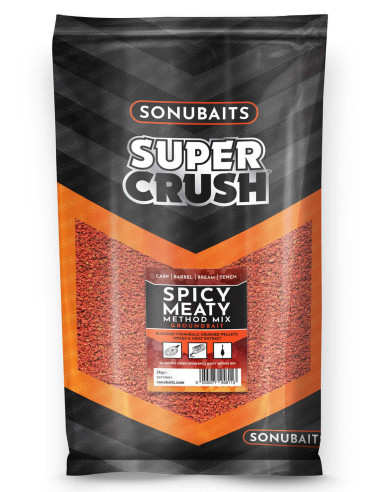 Sonubaits Supercrush Spicy Meaty Method Mix Groundbait 2kg