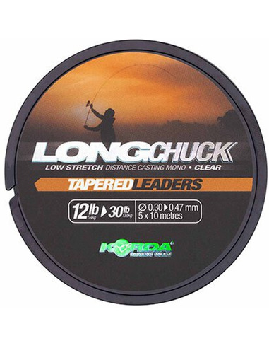 Korda Long Chuck Clear Tapered Leaders 10-30lb / 0.27-0.47mm