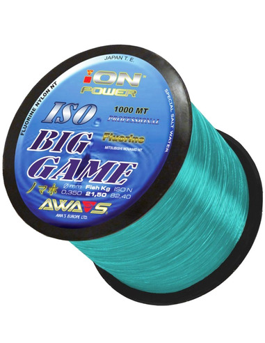 Awa Shima Ion Power Iso Big Game Fluorine Blue 0.40 mm/27.90kg/1000mtr