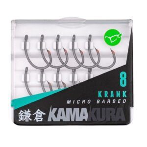 El Korda Kamakura Krank Nº8 Micro Barbed representa el máximo nivel de precisión en el diseño de anzuelos para carpfishing moderno.