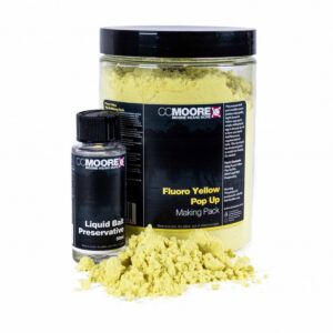El CC Moore Fluoro Yellow Pop Up Making Pack es una mezcla altamente eficaz diseñada para crear cebos flotantes de color amarillo flúor