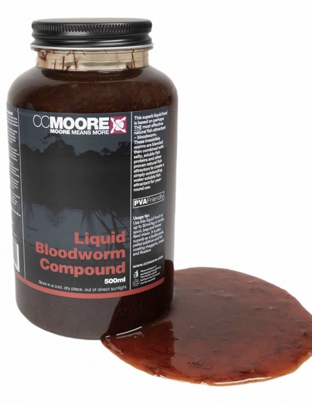 El CC Moore Liquid Bloodworm Compound es uno de los alimentos líquidos más eficaces y naturales jamás creados para la pesca de carpas y peces gruesos..
