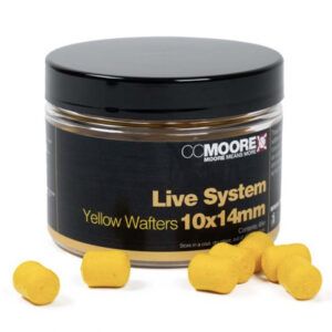 CC Moore Live System Yellow Dumbell Wafter 10x14mm diseñados para complementar a la perfección los Live System Boilies de CC Moore.