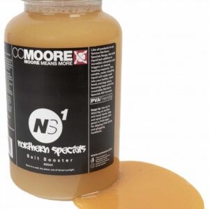 El CC Moore NS1 Bait Booster es un potenciador líquido compatible con PVA, diseñado para multiplicar la atracción de tus cebos.