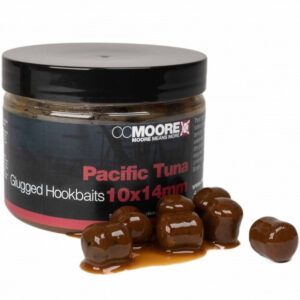 Los CC Moore Pacific Tuna Glugged Hookbaits 10x14mm son el complemento para los boilies Pacific Tuna, ofreciendo un cebo de fondo de hundimiento lento