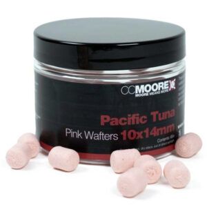 CC Moore Pacific Tuna Pink Dumbell Wafters 10X14mm diseñados para complementar perfectamente los boilies Pacific Tuna y otros productos de la misma gama.