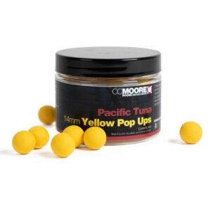 Los CC Moore Pacific Tuna Yellow Pop Ups 14mm son cebos flotantes de alta calidad diseñados para maximizar tus resultados en carpfishing.