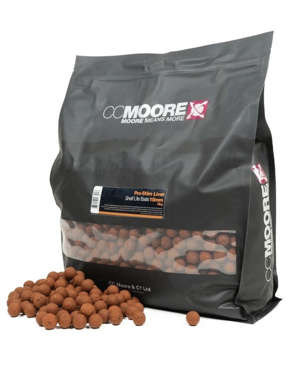 CC Moore Pro-Stim Liver Boilies 24mm Su perfil único de salchicha de ajo ahumado con un toque especiado de hígado los convierte en un imán irresistible