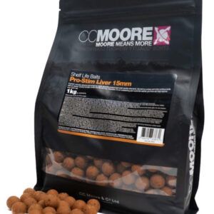 CC Moore Pro-Stim Liver Boilies 15mm Su perfil único de salchicha de ajo ahumado con un toque especiado de hígado los convierte en un imán irresistible
