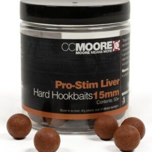 CC Moore Pro-Stim Liver Hard Hookbaits 18mm han sido desarrollados para ofrecer la máxima confianza en escenarios de pesca difíciles