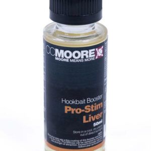CC Moore Pro-Stim Liver Hookbait Booster un aditivo líquido ultraconcentrado, diseñado específicamente para incrementar la atracción de hookbaits y pop ups