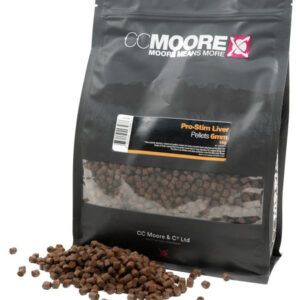Los CC Moore Pro-Stim Liver Pellets 6mm son pellets de calamar marrón oscuro un cebo diseñado para atraer peces mediante un aroma intenso y sabor auténtico