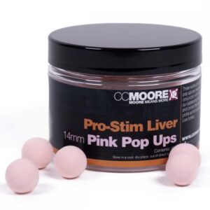 Los CC Moore Pro-Stim Liver Pink Pop Ups 14mm cebos flotantes de alta calidad, diseñados específicamente para complementar la gama Pro-Stim Liver