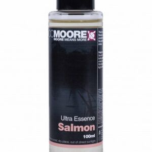 El CC Moore Ultra Salmon Essence es un potente aroma líquido a base de salmón fresco, desarrollado para potenciar la atracción de cualquier tipo de cebo.