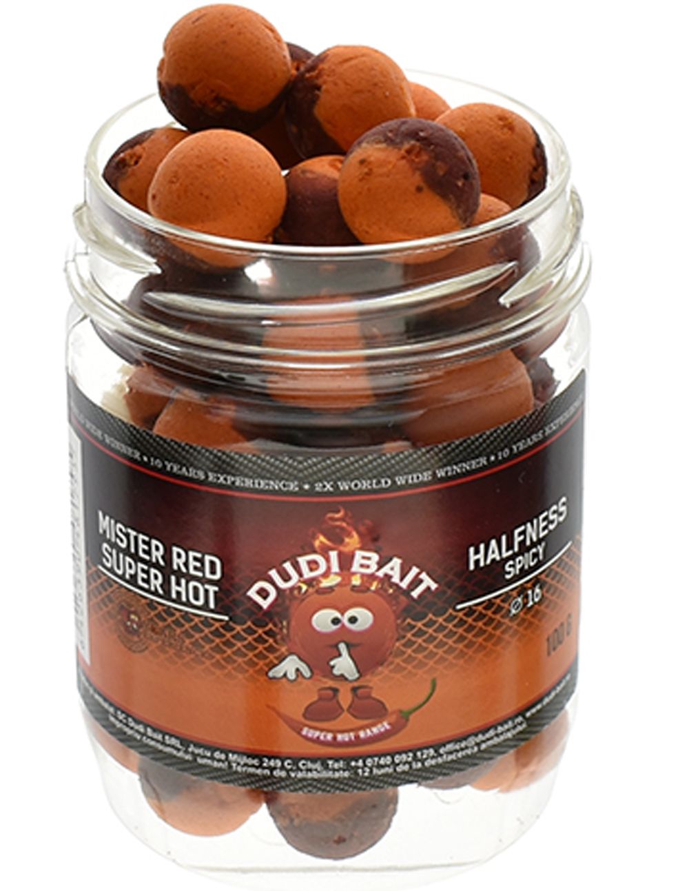 Dudi Bait Halfness Mister Red Super Hot Spicy Pineaple 20mm 100gr - Imagen 3