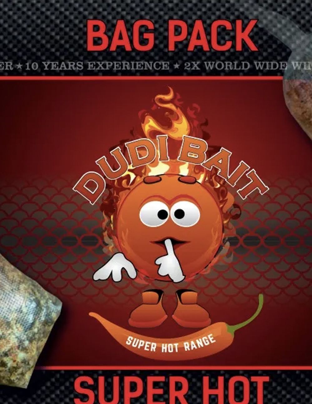 Dudi Baits Bag Pack PVA Mix Mister Red Super Hot 2.5kg - Imagen 2