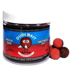 Dudi Baits Mister Dudi Spicy Halfness 16mm potencia nutritiva y duradera de los boilies clásicos con la flotabilidad estratégica de los pop-ups.