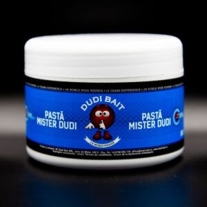 La Dudi Baits Pasta Mister Dudi 500g está elaborada íntegramente con la pasta base de los boilies solubles Mister Dudi, alto poder atrayente.