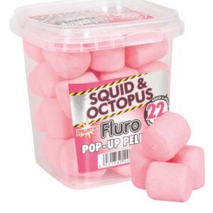 Los Dynamite Baits Fluro Pop Up Pellets Squid & Octopus 22mm combinan lo mejor de los boilies y pellets en un cebo de anzuelo resistente.