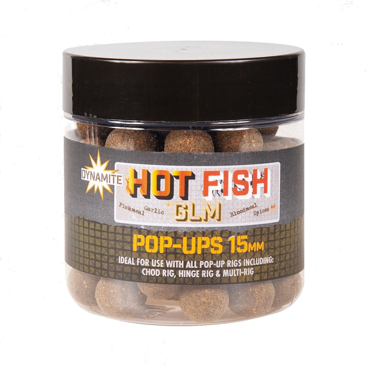 Dynamite Baits Hot Fish & GLM Foodbait Pop Ups 15mm - Imagen 2
