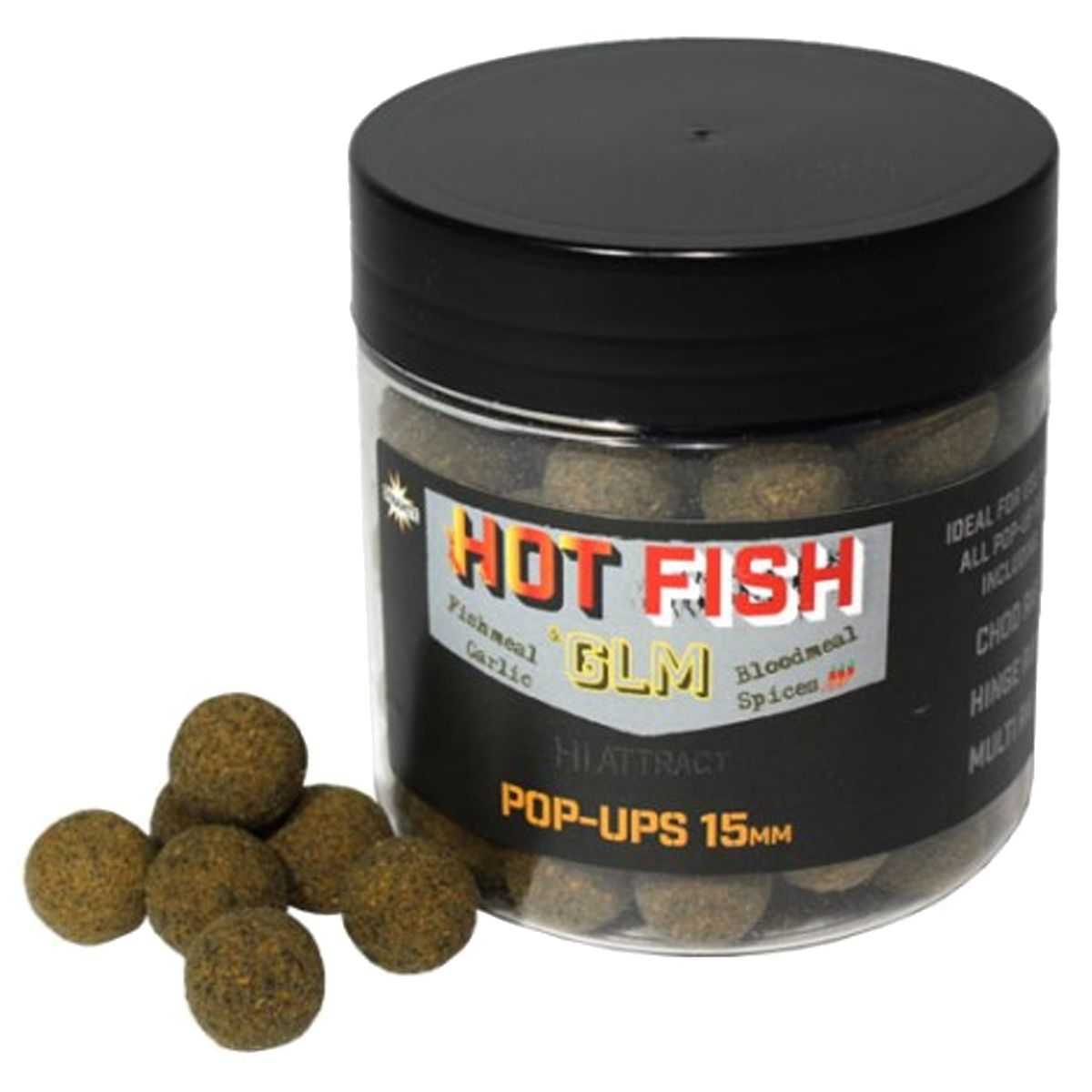 Los Dynamite Baits Hot Fish & GLM Foodbait Pop Ups 15mm estos pop ups están diseñados para pescadores que buscan el máximo rendimiento.