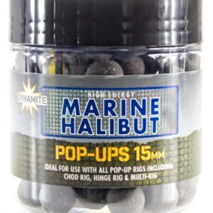 Dynamite Baits Marine Halibut Pop Ups 15mm están diseñados para complementar a la perfección la gama de boilies Marine Halibut