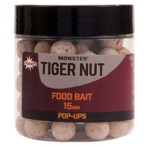 Dynamite Baits Monster Tigernut Footbait Pop Ups 15mm cebos equilibrados entre flotación duradera, atractivo natural y efectividad probada.