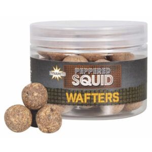Dynamite Baits Peppered Squid Wafter 15mm La combinación de calamar y pimienta negra crea un aroma y sabor irresistibles incluso con carpas recelosas.