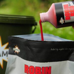 Dynamite Baits Robin Red Liquid Attractant formulado específicamente para maximizar el rendimiento de tus cebos en cualquier situación de pesca.