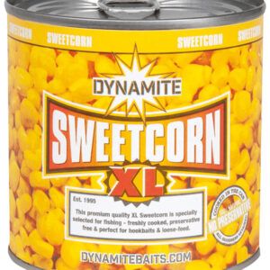 Dynamite Baits Sweetcorn Original XL es un cebo natural de alta calidad, ideal para pescadores que buscan una presentación sencilla pero eficaz.