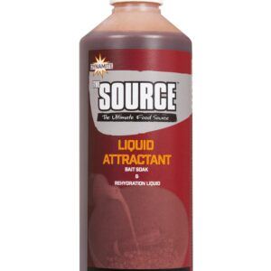 Dynamite Baits The Source  Liquid Attractant un cebo completo y eficaz, capaz de resistir el paso del tiempo y las condiciones más exigentes.