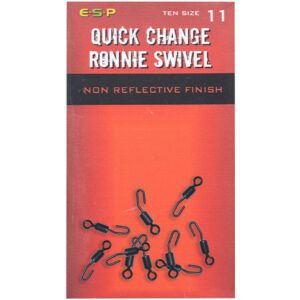Los ESP Quick Change Ronnie Swivels Nº11 son un componente esencial para cualquier pescador de carpfishing que utilice el popular montaje Ronnie Rig.