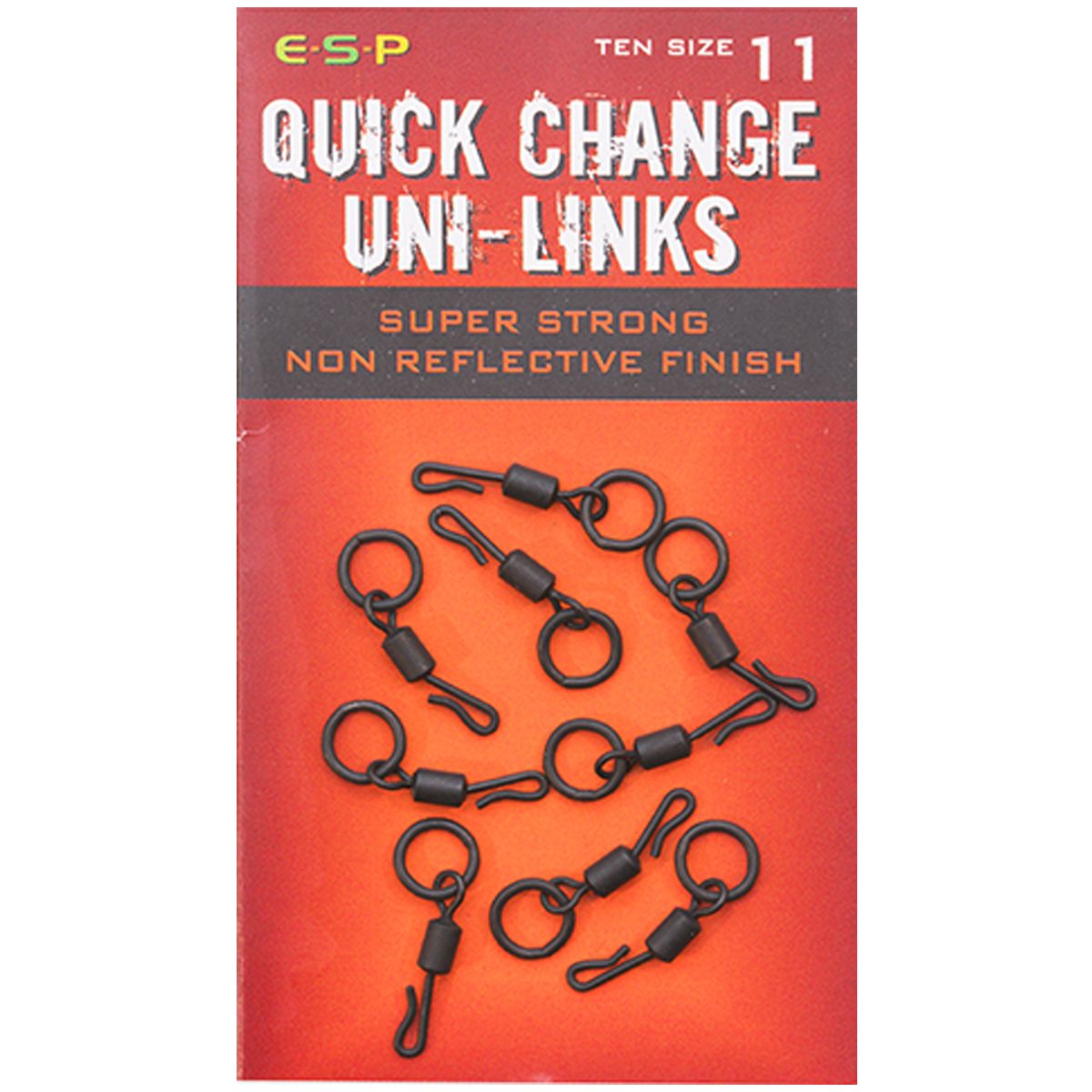 Los ESP Quick Change Uni-Links Nº11 esenciales para cualquier pescador de carpfishing que busque rapidez, eficiencia y seguridad en sus montajes.