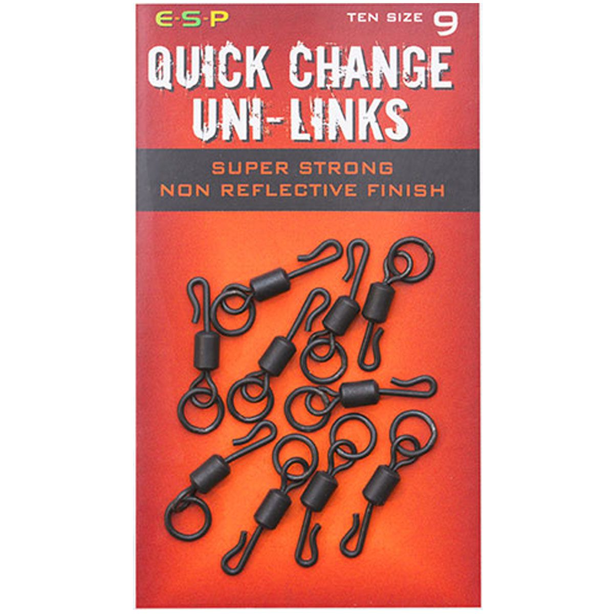El ESP Quick Change Uni-Link Nº9 es un componente esencial para los pescadores que buscan montajes rápidos, precisos y de máxima eficacia.