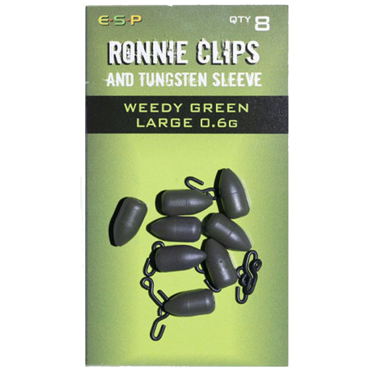Los ESP Ronnie Clips and Tungsten Sleeve Camo Green 0.3g han sido diseñados para ofrecer máxima funcionalidad y eficiencia