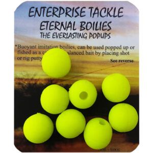 Enterprise Tackle Eternal Boilies Amarillo 12 mm: cebo compacto y potente en color amarillo intenso. Alta atracción y retención de sabor.