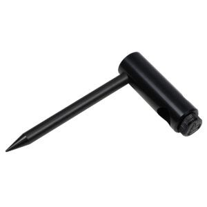 Fox Estabilizador Anodizado Negro es un accesorio imprescindible para asegurar la firmeza de tus picas de carpfishing, especialmente en terrenos blandos.