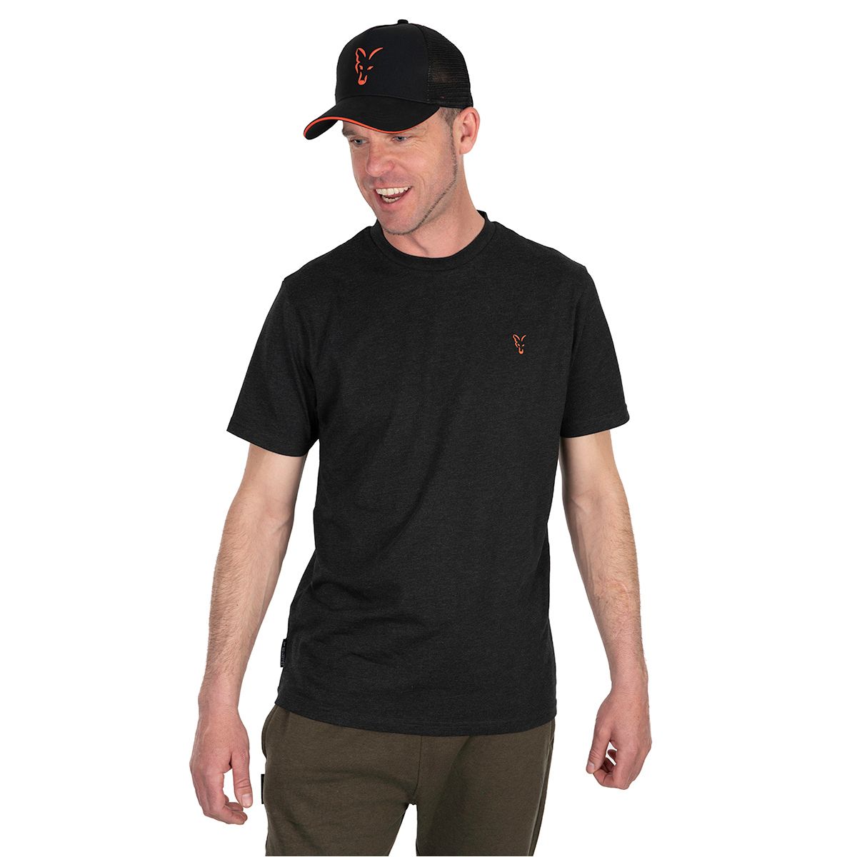 Fox Collection Camiseta Negro y Naranja-M - Imagen 2