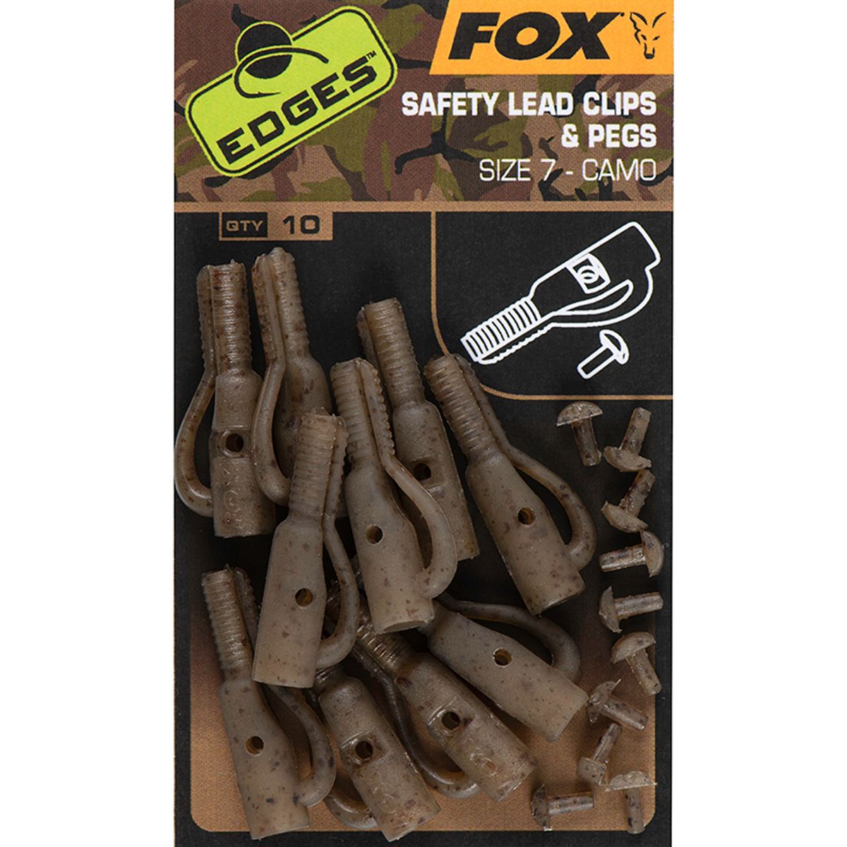 Fox Edges Camo Lead Clip & Pegs Nº7 x10 - Imagen 2