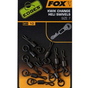 Los Fox Edges Kwik Change Heli Swivels Size 7 son una pieza esencial para los pescadores que buscan cambiar sus montajes de forma rápida.