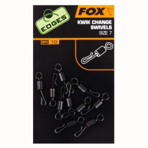 Los Fox Edges Kwik Change Swivels Size 7 x 10 diseñados para ofrecer al pescador de carpfishing la máxima eficiencia y rapidez a la hora de cambiar aparejos
