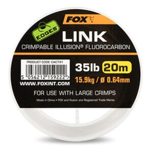 Fox Edges Link Crimpable Illusion Fluorocarbon 35lb — precisión, resistencia y presentación profesional en un solo material.