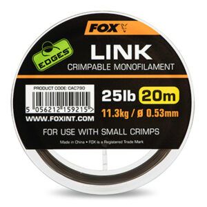 Fox Edges Link Crimpable Monofilament Trans Khaki 25lb precisión, resistencia y presentación profesional en un solo material.